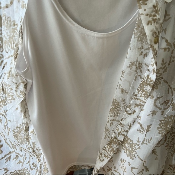 Alfred Dunner Top Shirt Button Up Built‎ in Tank Camisole Sheer Fairy Floral 14 - Picture 7 of 7